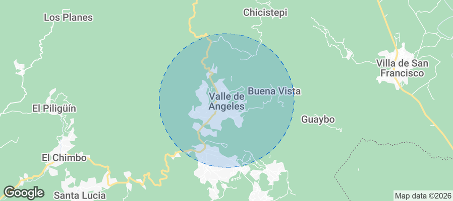 Valle de Angeles Airbnb map